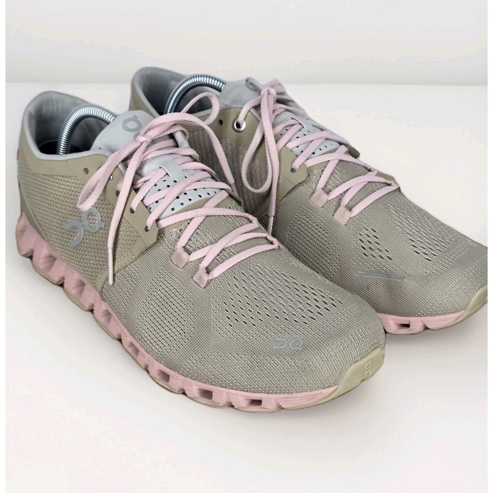 On Cloud X 1.0 Sand Rose Pink Beige Running Shoes Wmn Size 9.5 Sneaker Athletic